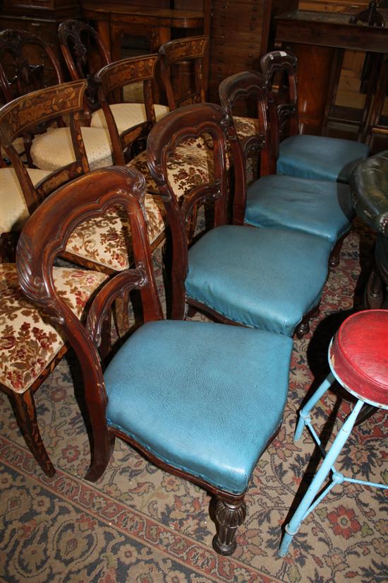 4 Victorian mahogany dining chairs